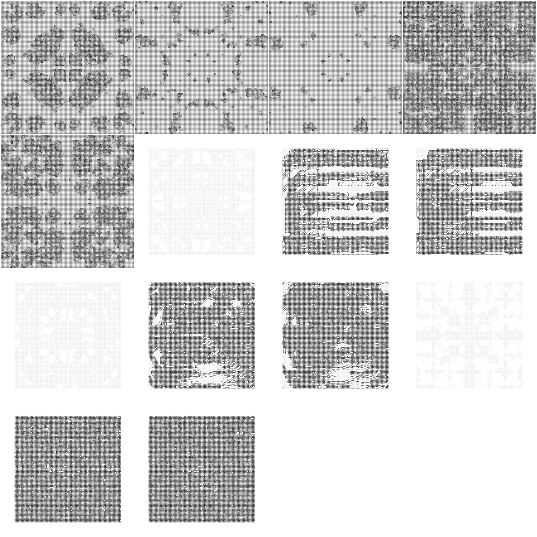 Contact sheet of emergent layouts
